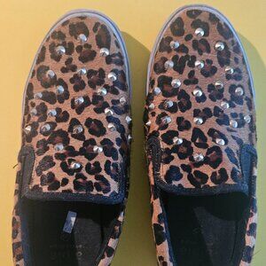 Animal Print shoes with golden spikes